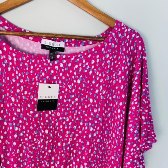 Eloquii Elements Ruched Dot Print Dress NWT Size 18/20 - Picture 3 of 4